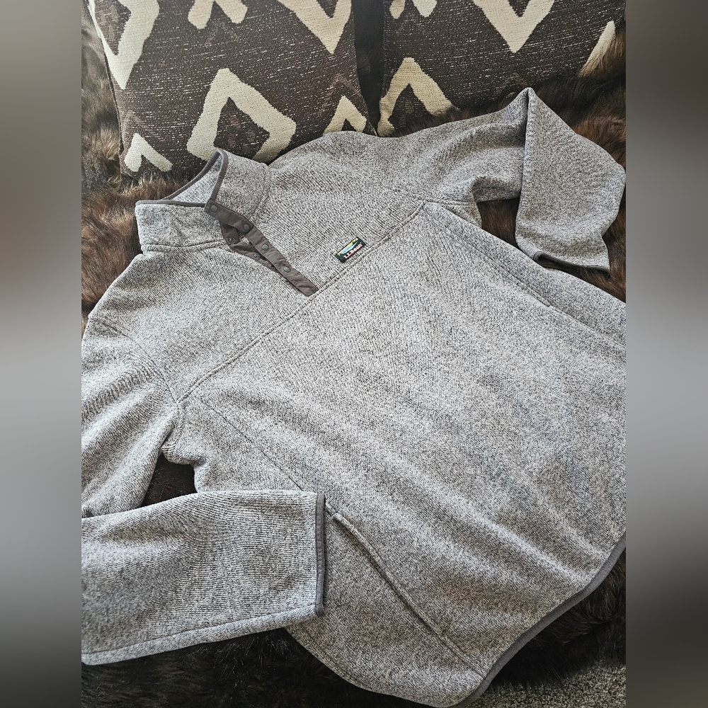 L.L. Bean Pullover Inside Soft Warm Classic Gray XL Tall